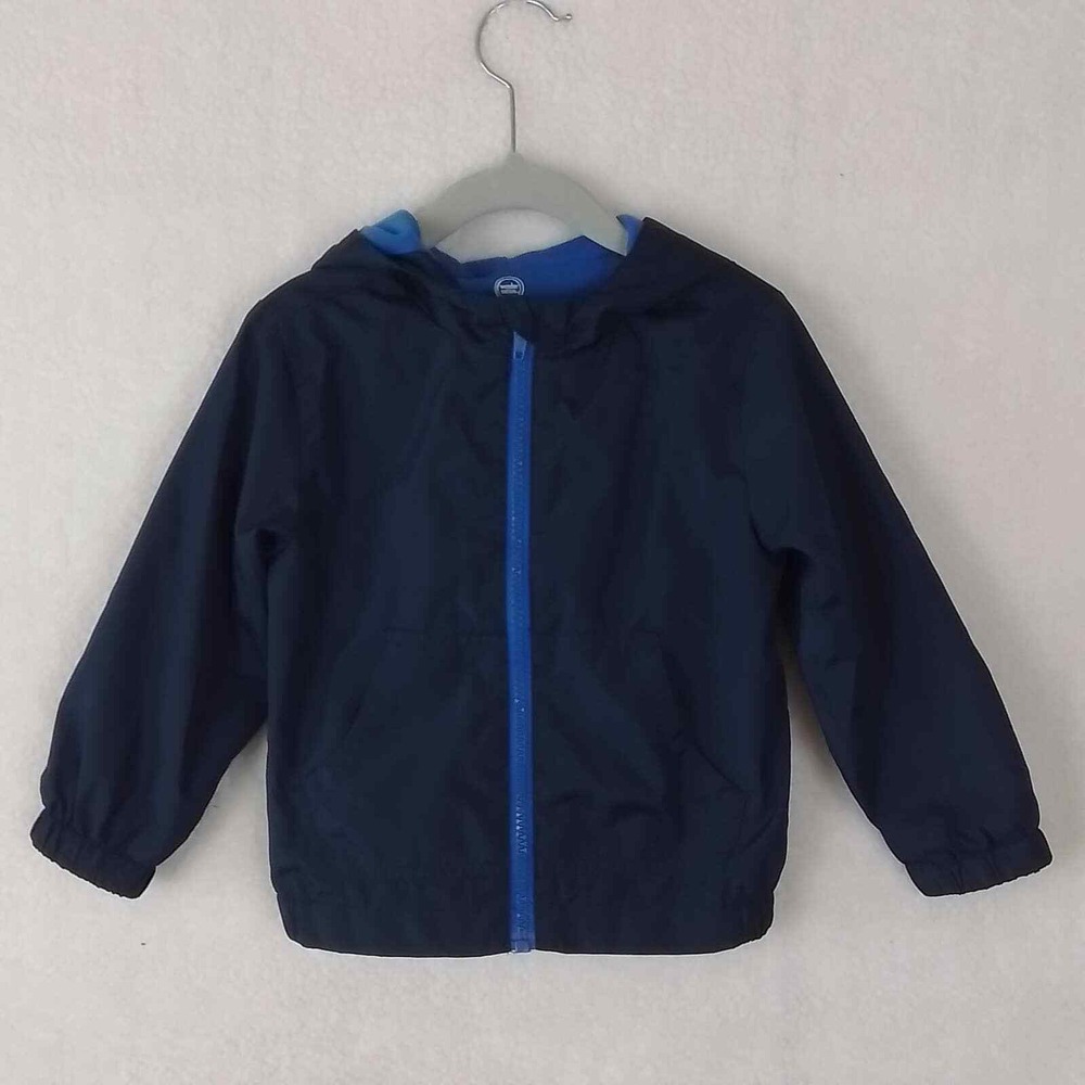 Wonder Nation Boys Windbreaker 2T Jersey Lined Lightweight Jacket Blue Full‎ Zip